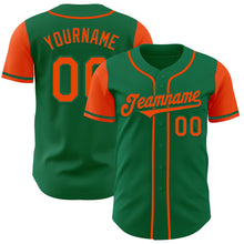 Load image into Gallery viewer, Custom Kelly Green Orange Authentic Two Tone Baseball Jersey