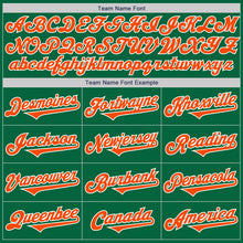 Load image into Gallery viewer, Custom Kelly Green Orange-White Authentic Two Tone Baseball Jersey