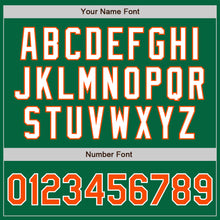 Load image into Gallery viewer, Custom Kelly Green Orange-White Authentic Two Tone Baseball Jersey
