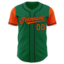 Load image into Gallery viewer, Custom Kelly Green Orange-Black Authentic Two Tone Baseball Jersey
