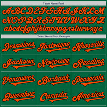 Load image into Gallery viewer, Custom Kelly Green Orange-Black Authentic Two Tone Baseball Jersey
