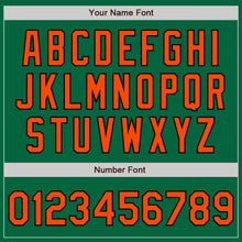 Load image into Gallery viewer, Custom Kelly Green Orange-Black Authentic Two Tone Baseball Jersey