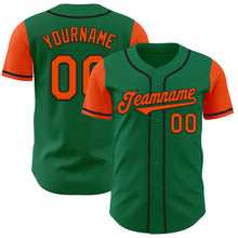 Load image into Gallery viewer, Custom Kelly Green Orange-Black Authentic Two Tone Baseball Jersey