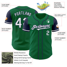 Load image into Gallery viewer, Custom Kelly Green White-Navy Authentic Two Tone Baseball Jersey