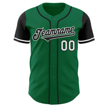 Load image into Gallery viewer, Custom Kelly Green Black-White Authentic Two Tone Baseball Jersey