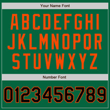 Load image into Gallery viewer, Custom Kelly Green Black-Orange Authentic Two Tone Baseball Jersey