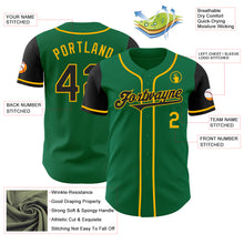 Load image into Gallery viewer, Custom Kelly Green Black-Gold Authentic Two Tone Baseball Jersey