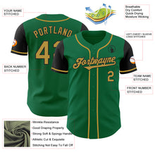 Load image into Gallery viewer, Custom Kelly Green Old Gold-Black Authentic Two Tone Baseball Jersey