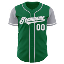 Load image into Gallery viewer, Custom Kelly Green White-Gray Authentic Two Tone Baseball Jersey