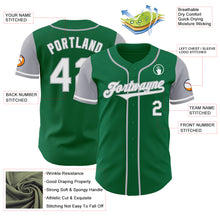 Load image into Gallery viewer, Custom Kelly Green White-Gray Authentic Two Tone Baseball Jersey