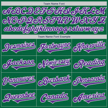 Load image into Gallery viewer, Custom Kelly Green Purple-White Authentic Two Tone Baseball Jersey