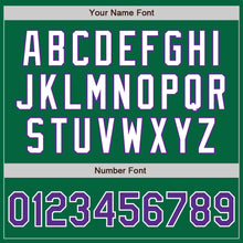 Load image into Gallery viewer, Custom Kelly Green Purple-White Authentic Two Tone Baseball Jersey