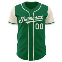 Load image into Gallery viewer, Custom Kelly Green Cream Authentic Two Tone Baseball Jersey