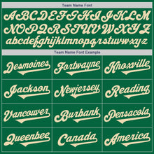 Load image into Gallery viewer, Custom Kelly Green Cream Authentic Two Tone Baseball Jersey