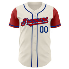 Load image into Gallery viewer, Custom Cream Red-Royal Authentic Two Tone Baseball Jersey