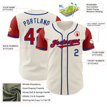 Load image into Gallery viewer, Custom Cream Red-Royal Authentic Two Tone Baseball Jersey