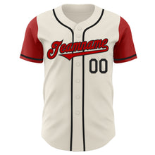 Load image into Gallery viewer, Custom Cream Red-Black Authentic Two Tone Baseball Jersey