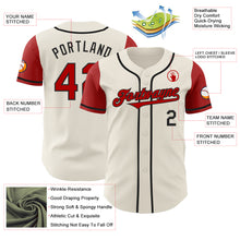 Load image into Gallery viewer, Custom Cream Red-Black Authentic Two Tone Baseball Jersey