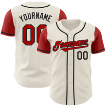 Load image into Gallery viewer, Custom Cream Red-Black Authentic Two Tone Baseball Jersey