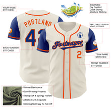Load image into Gallery viewer, Custom Cream Royal-Orange Authentic Two Tone Baseball Jersey