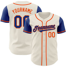 Load image into Gallery viewer, Custom Cream Royal-Orange Authentic Two Tone Baseball Jersey