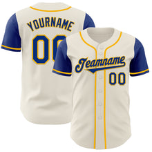 Load image into Gallery viewer, Custom Cream Royal-Gold Authentic Two Tone Baseball Jersey