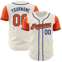 Load image into Gallery viewer, Custom Cream Orange-Royal Authentic Two Tone Baseball Jersey