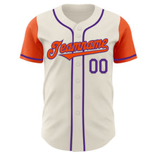 Load image into Gallery viewer, Custom Cream Orange-Purple Authentic Two Tone Baseball Jersey