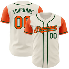 Load image into Gallery viewer, Custom Cream Orange-Green Authentic Two Tone Baseball Jersey