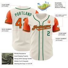 Load image into Gallery viewer, Custom Cream Orange-Kelly Green Authentic Two Tone Baseball Jersey