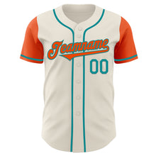 Load image into Gallery viewer, Custom Cream Orange-Teal Authentic Two Tone Baseball Jersey