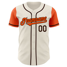 Load image into Gallery viewer, Custom Cream Orange-Brown Authentic Two Tone Baseball Jersey