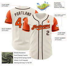 Load image into Gallery viewer, Custom Cream Orange-Brown Authentic Two Tone Baseball Jersey
