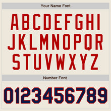 Load image into Gallery viewer, Custom Cream Navy-Red Authentic Two Tone Baseball Jersey