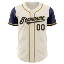 Load image into Gallery viewer, Custom Cream Navy-Old Gold Authentic Two Tone Baseball Jersey