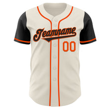 Load image into Gallery viewer, Custom Cream Black-Orange Authentic Two Tone Baseball Jersey