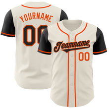 Load image into Gallery viewer, Custom Cream Black-Orange Authentic Two Tone Baseball Jersey