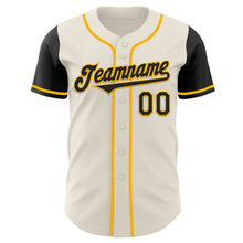 Load image into Gallery viewer, Custom Cream Black-Gold Authentic Two Tone Baseball Jersey