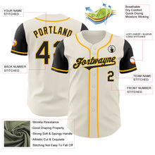 Load image into Gallery viewer, Custom Cream Black-Gold Authentic Two Tone Baseball Jersey