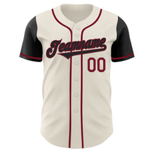 Load image into Gallery viewer, Custom Cream Black-Crimson Authentic Two Tone Baseball Jersey