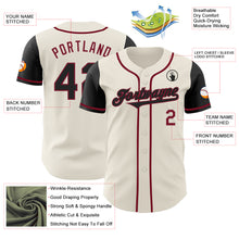 Load image into Gallery viewer, Custom Cream Black-Crimson Authentic Two Tone Baseball Jersey