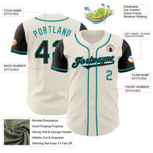 Load image into Gallery viewer, Custom Cream Black-Teal Authentic Two Tone Baseball Jersey
