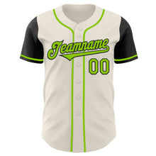 Load image into Gallery viewer, Custom Cream Neon Green-Black Authentic Two Tone Baseball Jersey