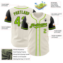 Load image into Gallery viewer, Custom Cream Neon Green-Black Authentic Two Tone Baseball Jersey