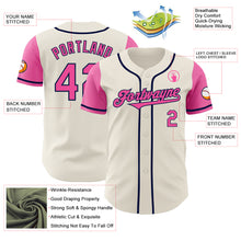 Load image into Gallery viewer, Custom Cream Pink-Navy Authentic Two Tone Baseball Jersey