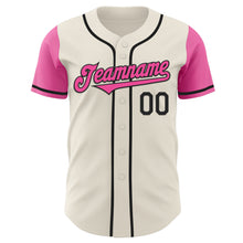 Load image into Gallery viewer, Custom Cream Pink-Black Authentic Two Tone Baseball Jersey