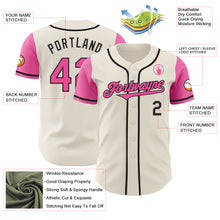 Load image into Gallery viewer, Custom Cream Pink-Black Authentic Two Tone Baseball Jersey