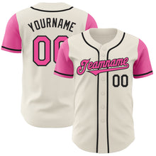 Load image into Gallery viewer, Custom Cream Pink-Black Authentic Two Tone Baseball Jersey
