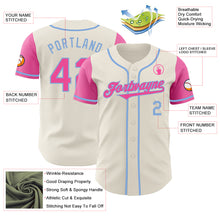 Load image into Gallery viewer, Custom Cream Pink-Light Blue Authentic Two Tone Baseball Jersey
