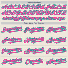 Load image into Gallery viewer, Custom Cream Pink-Teal Authentic Two Tone Baseball Jersey